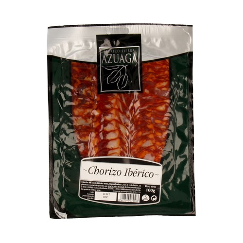 SIERRA AZUAGA Chorizo ibérico de categoria extra, cortado en lonchas SIERRA AZUAGA 100 g.