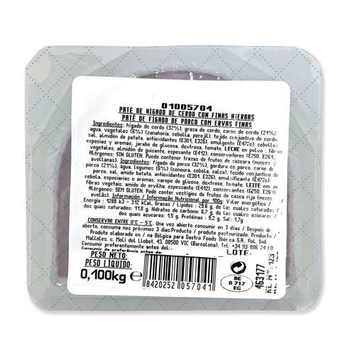 CAPDEVILLA Paté tradiconal a las finas hierbas 100 g.