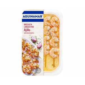 AGUINAMAR Brocheta langostinos al ajillo AGUINAMAR 145 g.