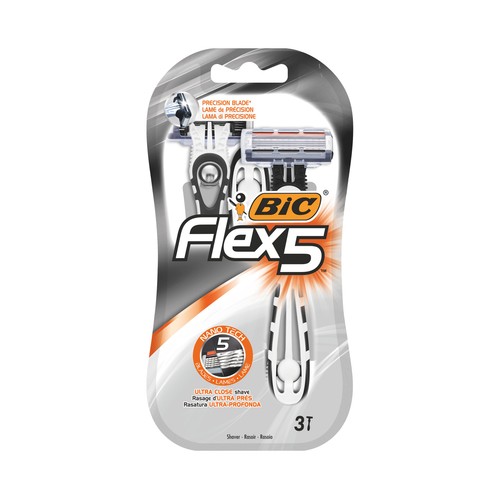 BIC Flex 5 Maquinilla de afeitar recargable con cabezal de 5 hojas 3 uds.