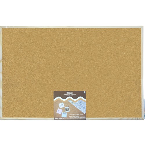 Tablero de corcho con marco de madera 60x90cm MIMBEK.