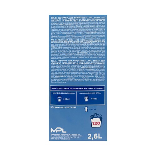 EKOSAN Suavizante azul 2,6L