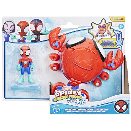 Spidey and his Amazing Friends, Figuras de Acción Water Webs y vehículos que cambian de Color, modelos surtidos +3 Años. HASBRO