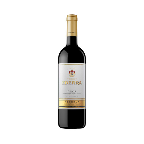 EDERRA  Vino tinto reserva con D.O. Ca. Rioja botella de 75 cl.