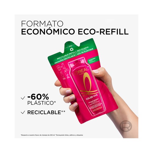 ELVIVE Color vive Recarga de champú protector para cabellos teñidos o con mechas 500 ml.