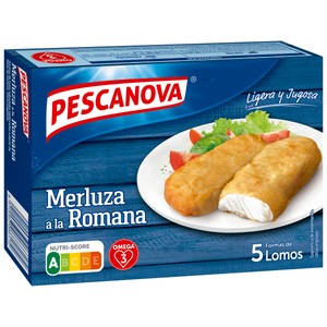 Imagen de PESCANOVA Merluza a la romana con formas de lomos 325 g.