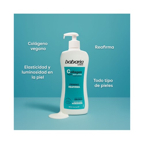 BABARIA Leche corporal (Body milk) con colágeno vegano, para todo tipo de pieles 500 ml
