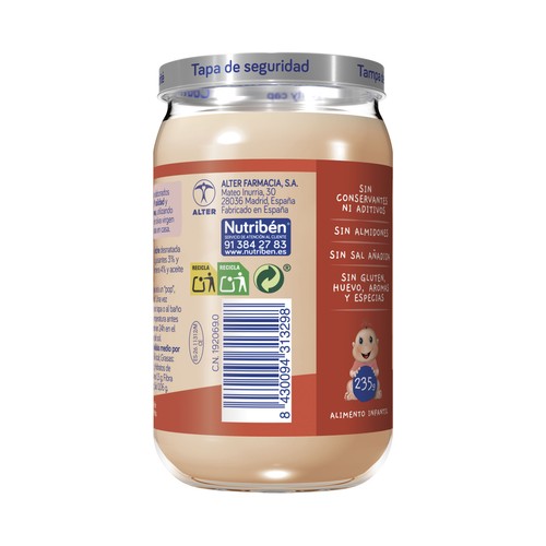 NUTRIBÉN Potitos® de menestra de verduras con jamón y ternera, partir de 6 meses 250 g.