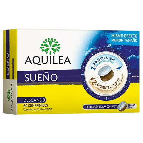 Complemento alimenticio que favorecen la aparición del sueño de calidad AQUILEA Sueño 60 uds.