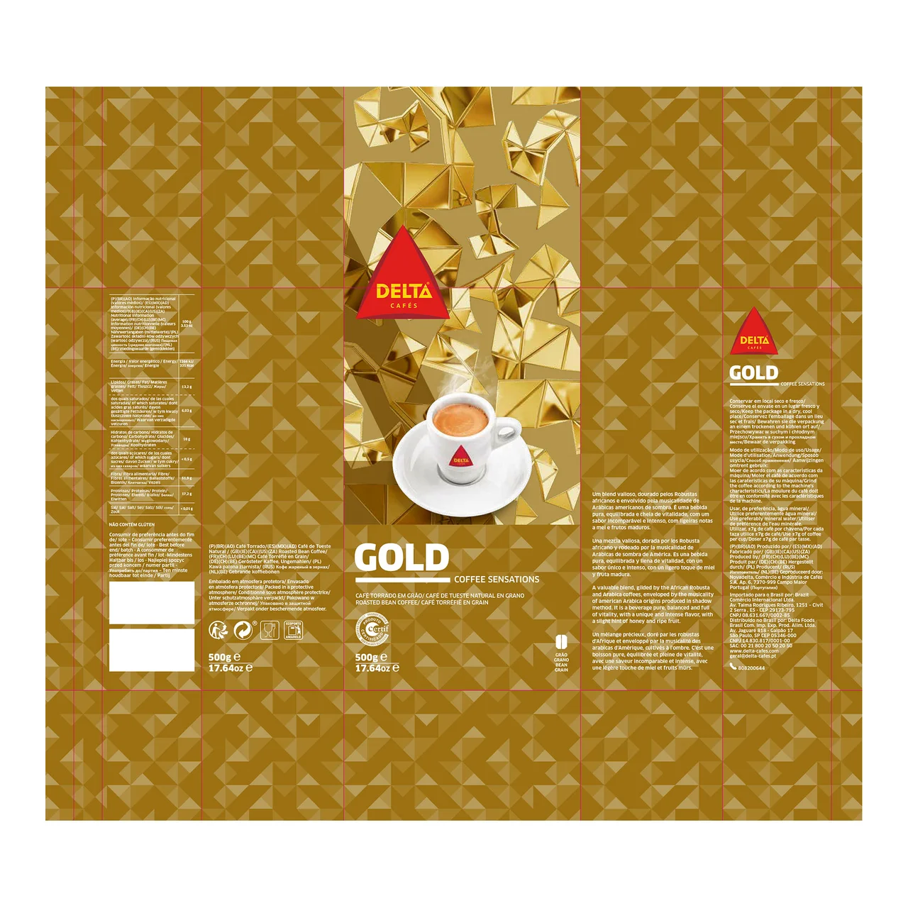 Gold Café molido natural, 250g.
