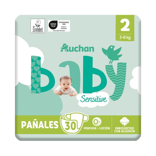 PRODUCTO ALCAMPO Baby sensitive Pañales talla 2 (3-6 kg) 30 uds.