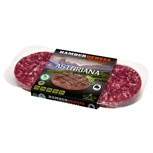 Burger meat de ternera asturiana IGP y vacuno mayor asturiano MG HAMBURDEHESA 2 x 130 g.