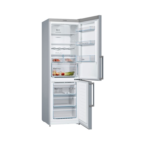 Frigorífico combi BOSCH KGN36XIEP NO FROST, clasificación energética: E, H: 186cm, A: 60cm, F: 66cm, capacidad total: 324L.