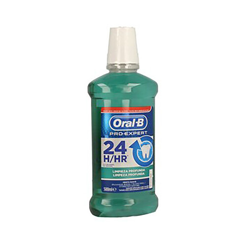 ORAL-B Enjuague bucal sabor menta suave, con acción limpieza profunda ORAL-B Pro expert 500 ml.