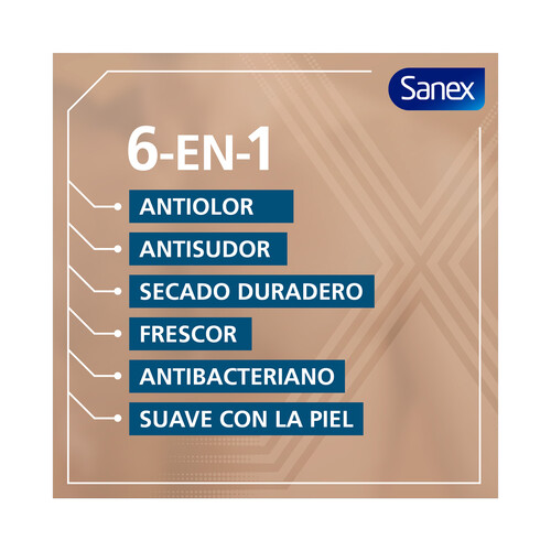 SANEX Men active control Desodorante roll on para hombre con protección anti transpirante de hasta 48 horas 50 ml.