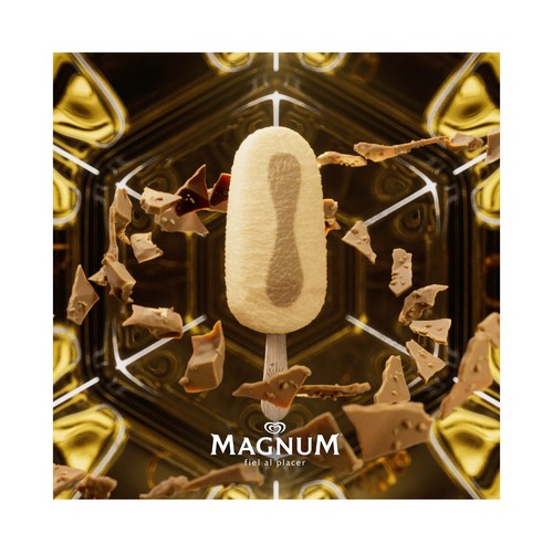 MAGNUM Wonder Bombón helado de nata con interior de datiles y caramelo, recubierto de chocolate blanco con caramelo 3 x 90 ml.