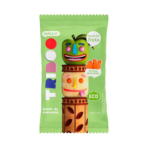 Snacks de manzana ecológicos SMILEAT TRIBOO 25 g.