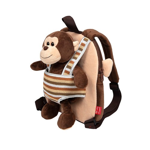 Mochila infantil con peluche de mono,PERLETTI