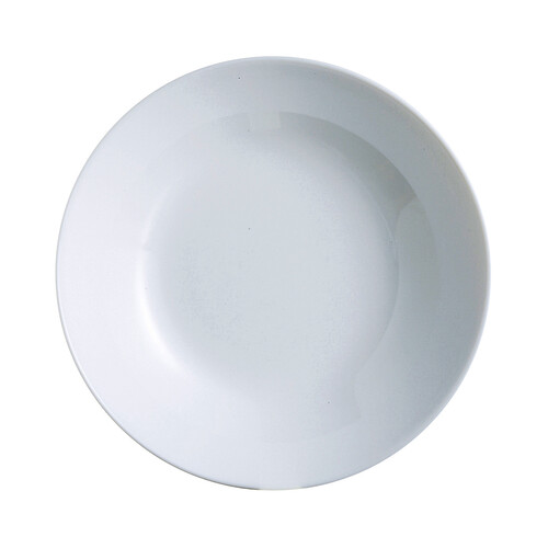Alcampo Plato hondo redondo de vidrio blanco 20cm. Zelie ARCOPAL
