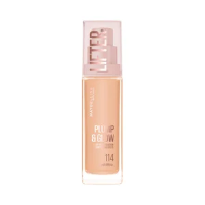 MAYBELLINE Lifter plump & glow tono 114 Base de maquillaje fundente con FPS 15.