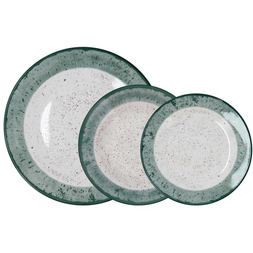 Vajilla 18 piezas porcelana, color verde teal modelo Faro QUID
