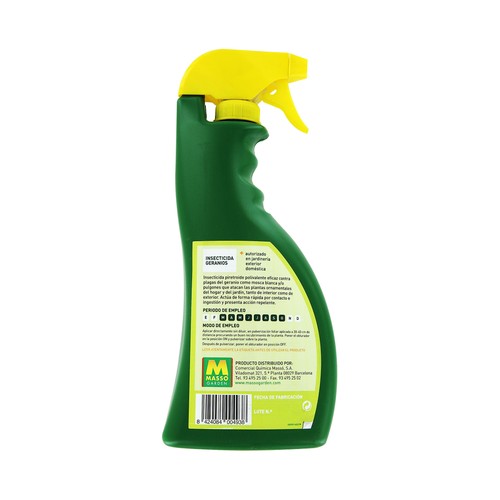 Spray de 750 mililitros de insecticida específicio para geranios MASSÓ GARDEN.