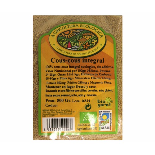 BIOGORET Cous-cous ecológico integral BIOGORET 500 g.