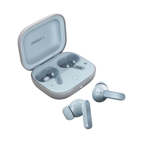 Auriculares Inalámbricos Bluetooth MOTOROLA Moto Buds Blue  PG38C05749, estuche cargador, 9h de autonomía.