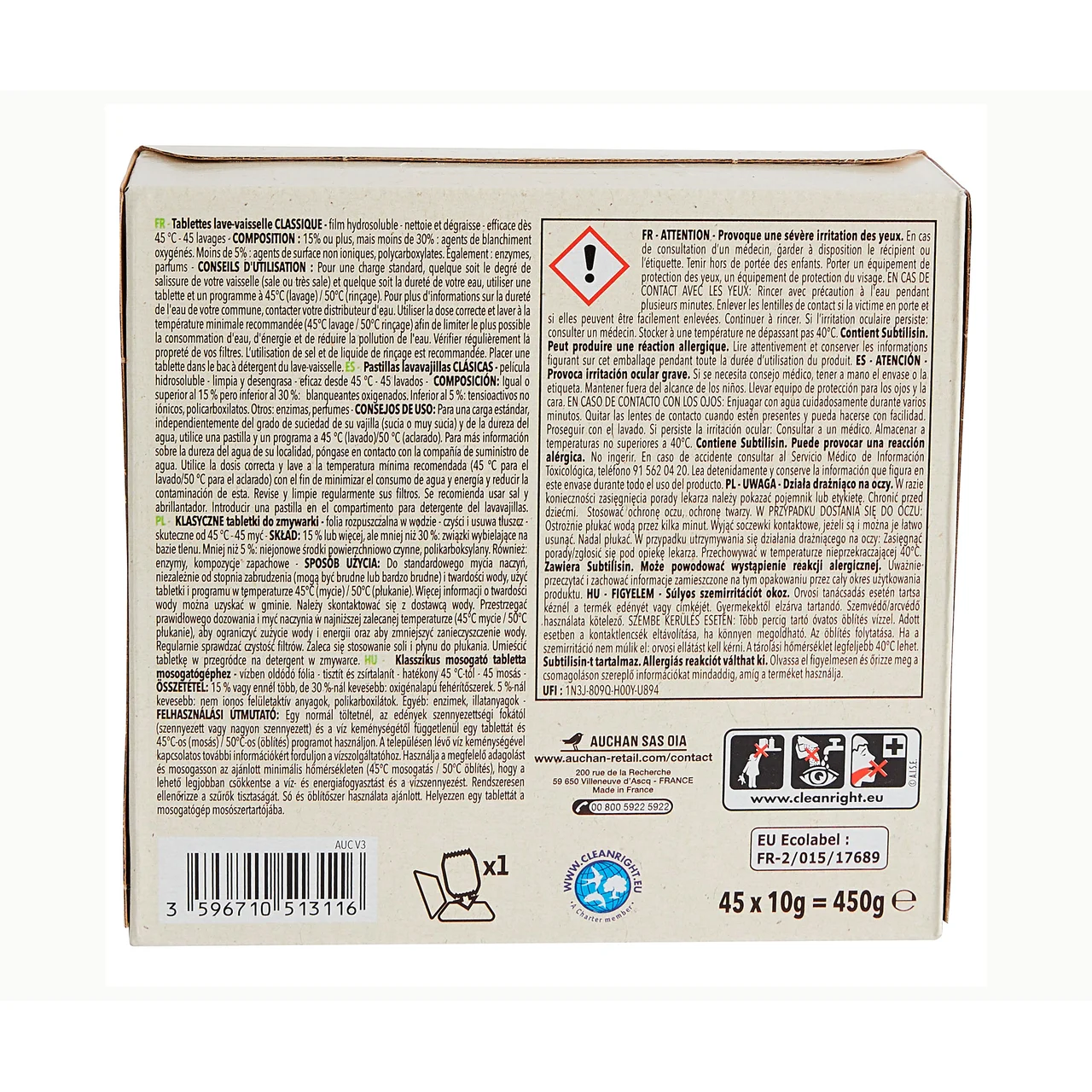 PRODUCTO ALCAMPO Lavavajillas máquina 45 uds 450 g