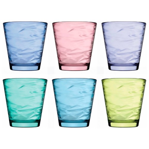 Vaso vidrio 24,5cl origami, color azul, PULVE.