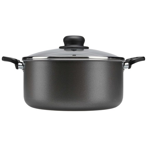 Cacerola de aluminio con tapa de vidrio e interior antiadherente 24 cm. Vitro ESSENTIAL.