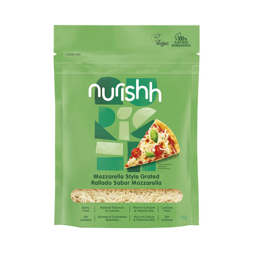 NURISHH Especialidad vegana rallada sabor Mozzarella NURISHH 150 g.