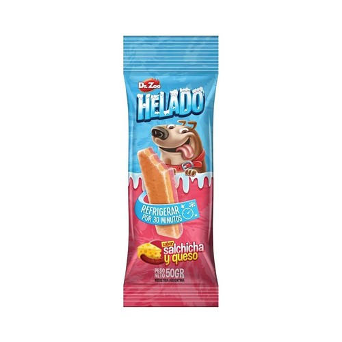 DR. ZOO Helado de salchicha y queso para perros 50 g.