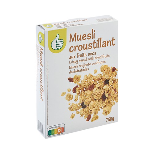 PRODUCTO ECONÓMICO ALCAMPO Cereales muesli con frutas deshidratadas 750 g.