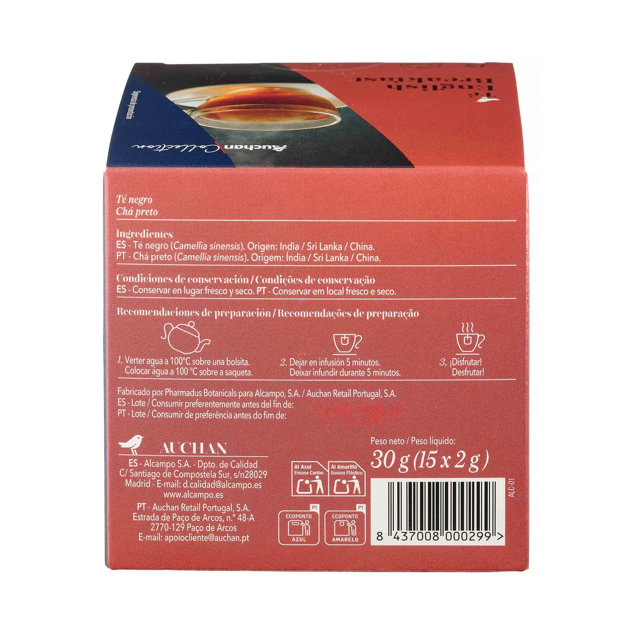 PRODUCTO ALCAMPO Collection Té english breakfast 15 uds. 30 g.