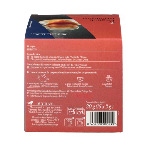 PRODUCTO ALCAMPO Collection Té english breakfast 15 uds. 30 g.
