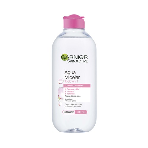 GARNIER Skin acitve Agua micelar todo en uno, para todo tipo de pieles 400 ml.