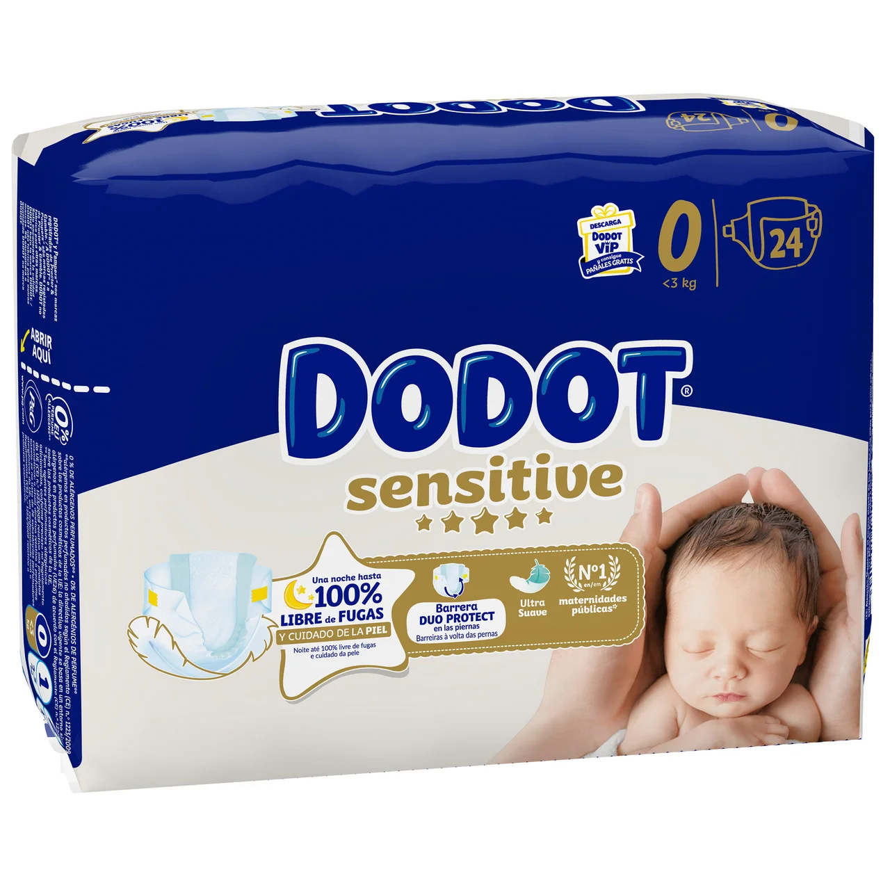 Sensitive Pañales talla 0 para recien nacidos (-3 kg) 24 uds.