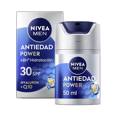 NIVEA Men antiedad power Crema hidratante y antiarrugas con FPS 30 50 ml.