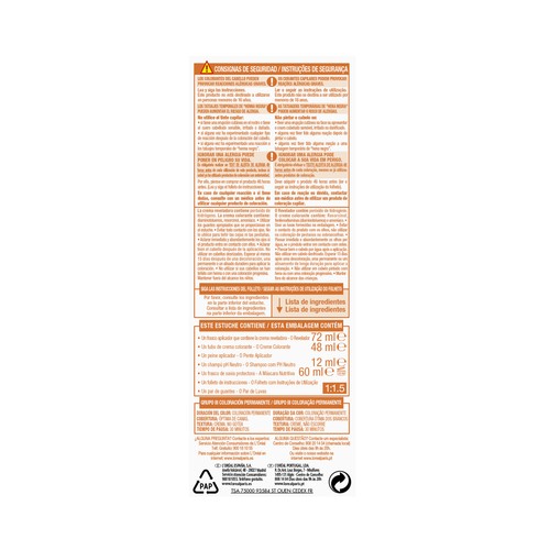 L´ORÉAL PARIS Excellence intense Tinte de pelo permanente tono 7.43 Rubio cobrizo dorado.