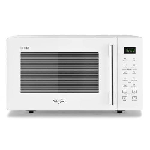 Microondas con grill WHIRLPOOL MWP 253 W, color blanco, capacidad 25L, potencia 900W, grill: 1000W.
