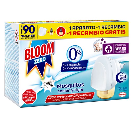 Insecticida eléctrico líquido máximo cuidado BLOOM aparato + 2 recambios