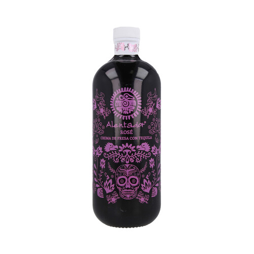 Crema de fresas mediterraneas con tequila Mexicano ALENTADOR Rosé botella de 70 cl.