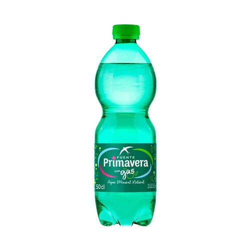 FUENTE PRIMAVERA Agua mineral con gas botella de 50 cl.