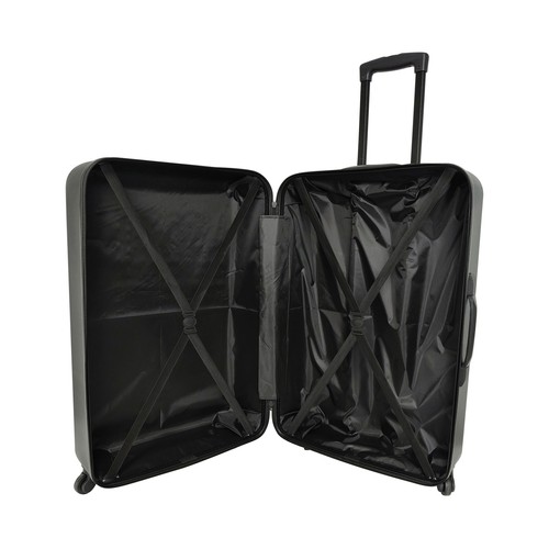 Maleta grande tipo trolley rígido 4 ruedas 75cm negro. PULGAR
