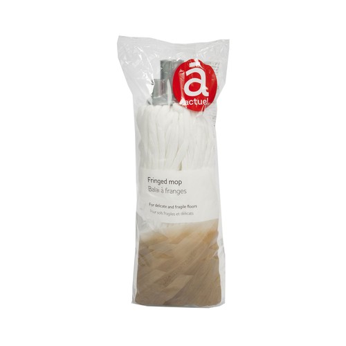 ACTUEL Fregona de microfibra blanca, para suelos delicados.