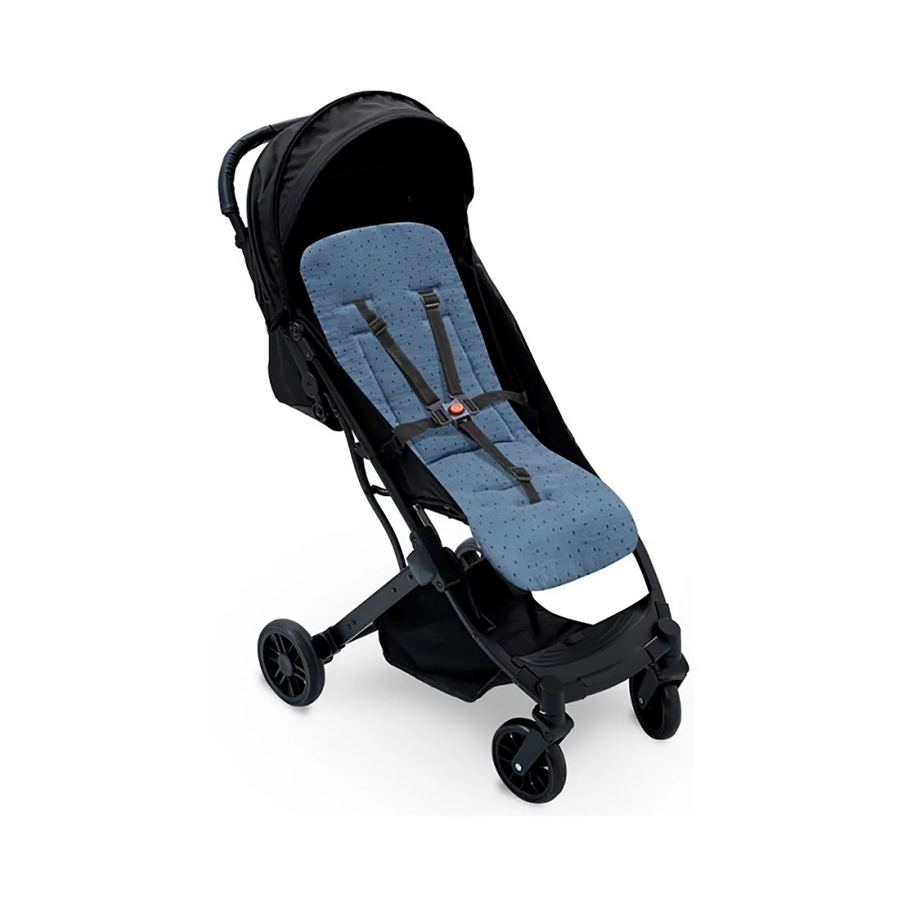 Colchoneta para silla de paseo, reversible de muselina puntos + estrellas