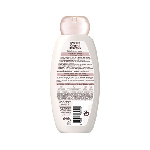 ORIGINAL REMEDIES Champú calmante y nutritivo, para todo tipo de cabello, incluso el sensible ORIGINAL REMEDIES Délicatesse de Garnier 600 ml.