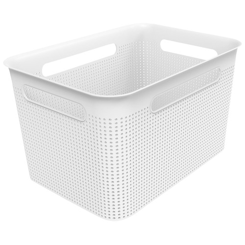 Cesta Oslo para ropa, fabricada en plástico color blanco, 16 litros, ACTUEL.