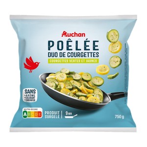 Imagen de AUCHAN Calabacín verde y amarillo, cortado en rodajas 750 g Producto Alcampo.